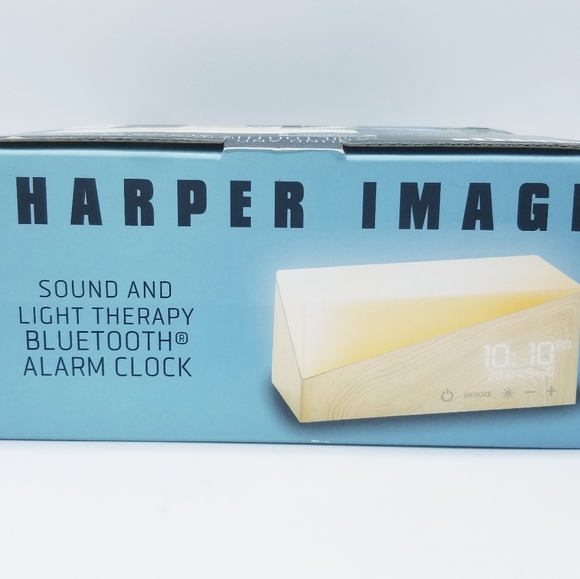 SHARPER IMAGE Sound & Light Therapy Bluetooth Speaker Alarm Clock - Picture 3 of 7